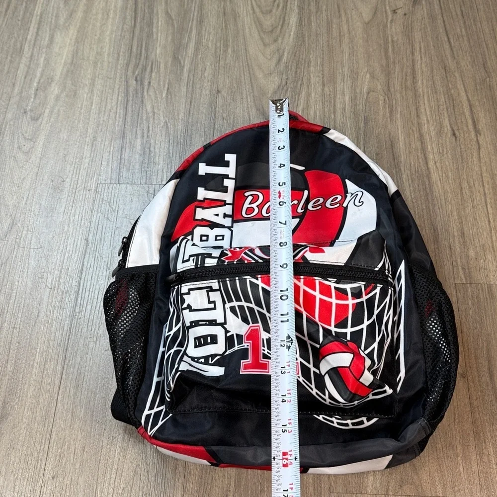Volleyball Themed Black and Red Backpack